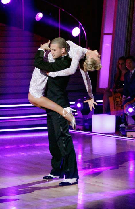 Chelsea Kane and her partner Mark Ballas dance...