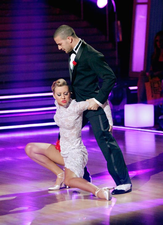 Chelsea Kane and her partner Mark Ballas dance...