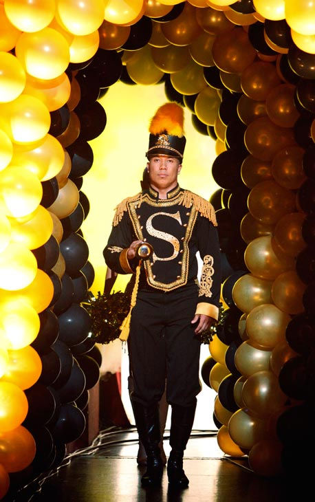 Hines Ward and his partner Kym Johnson dance a...