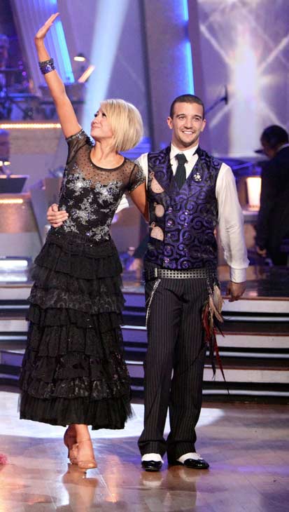 Chelsea Kane and her partner Mark Ballas came in...