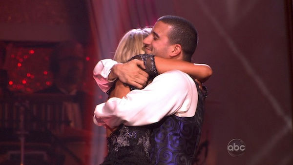 Chelsea Kane and her partner Mark Ballas came in...