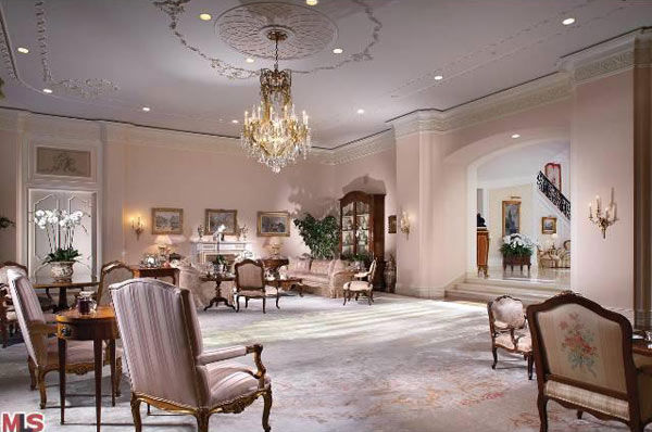 The living room of Aaron Spelling's...