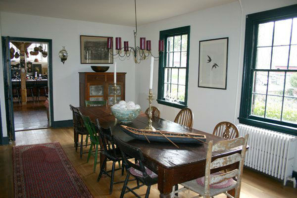 The dining room in the five-bedroom home...