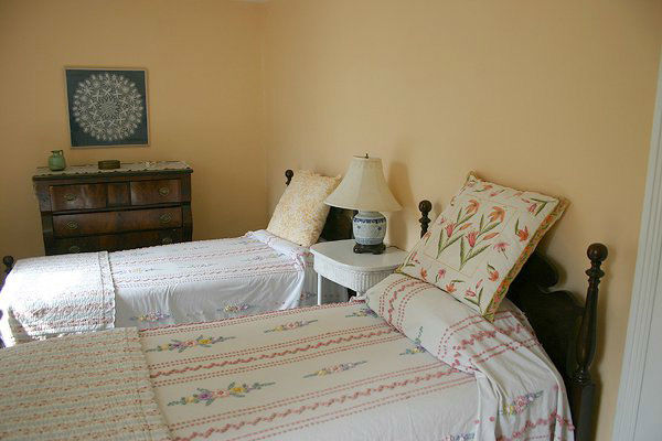 A bedroom in the five-bedroom home featured in...