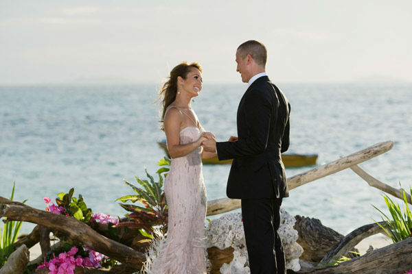 Ashley Hebert and J.P. appear in a scene from 'The Bachelorette' season 7 finale, which aired on Monday, August 1 on ABC. In the episode, Ashley Hebert had to choose between the final two bachelors, J.P. and Ben F.