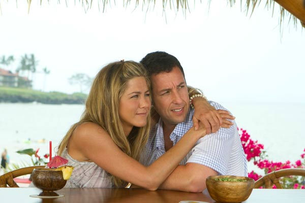 Adam Sandler and Jennifer Aniston appear in a...