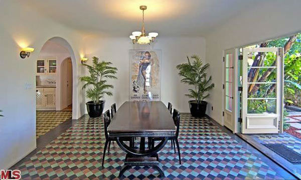 The dining room in Rose McGowan's former home,...