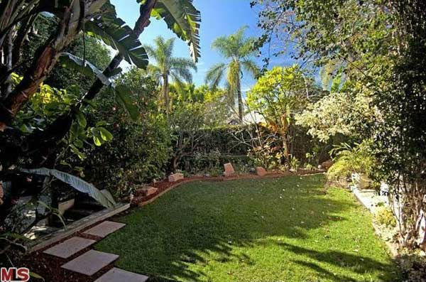 The back yard of Rose McGowan's former home,...