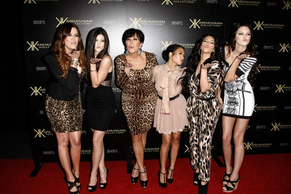 From left, Khloe Kardashian, Kylie Jenner, Kris...