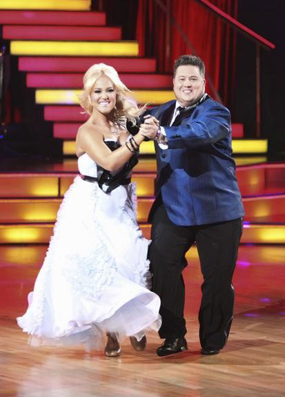 LGBT activist Chaz Bono and his partner Lacey Schwimmer received 17 out of 30 from the judges for their Quickstep on the September 26 episode of 'Dancing With The Stars.'