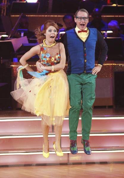 Television personality Carson Kressley and his partner Anna Trebunskaya received 18 out of 30 from the judges for their Quickstep on the September 26 episode of 'Dancing With The Stars.'