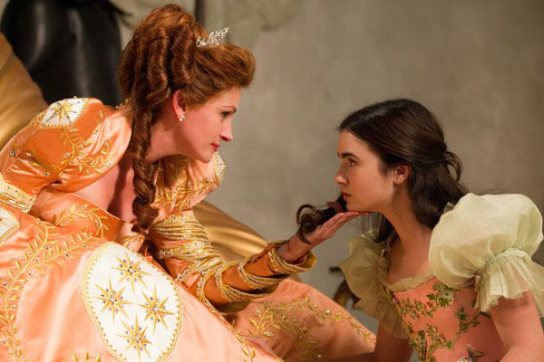 Julia Roberts and Lily Collins appear in a scene...
