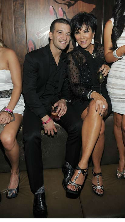 Mark Ballas and Kris Jenner celebrate Kim...