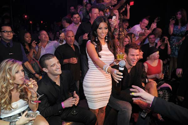 Kim Kardashian and Kris Humphries celebrate Kim...