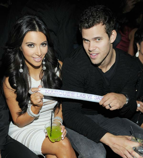Kim Kardashian and Kris Humphries celebrate Kim...