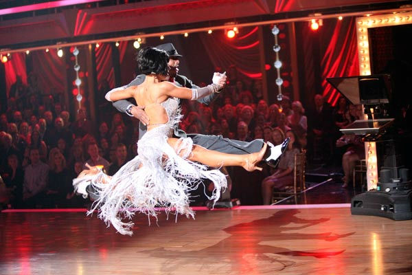 'All My Children' actor and Iraq War veteran J.R. Martinez and his partner Karina Smirnoff  perform an encore of their dance on 'Dancing With The Stars: The Results Show' on Tuesday, October 25, 2011.