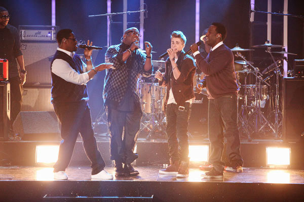 Justin Bieber was joined by Boyz II Men for a...