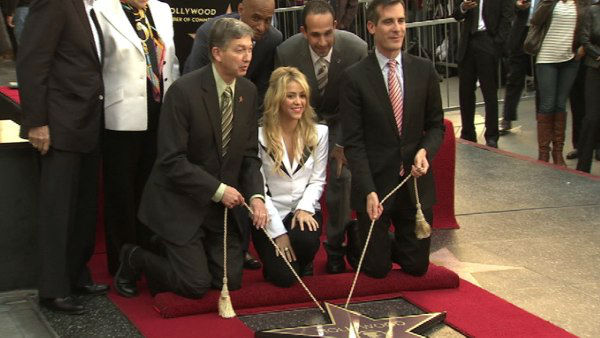 Singer Shakira receives a star on the Hollywood...