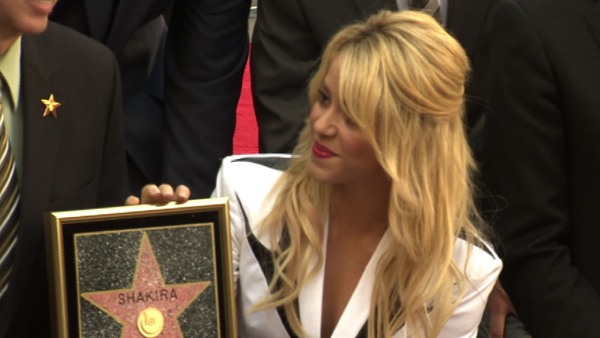 Singer Shakira receives a star on the Hollywood...
