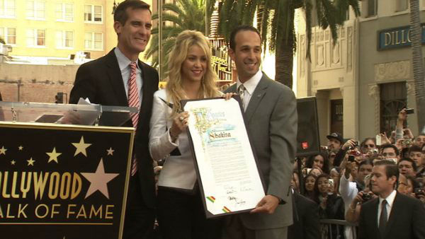 Singer Shakira receives a star on the Hollywood...