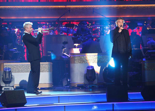 Italian singer Andrea Bocelli graced the...