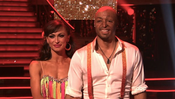 'All My Children' actor and Iraq War veteran J.R. Martinez and his partner Karina Smirnoff await their fate on 'Dancing With The Stars: The Results Show' on Tuesday, November 22.