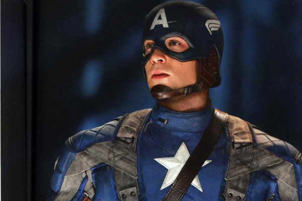 Chris Evans dons the 'Captain America' suit...