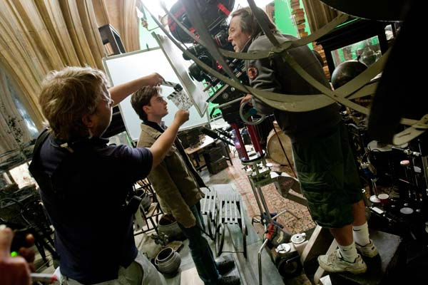 Daniel Radcliffe films a scene for the 2011 film...