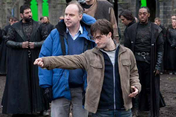 Director David Yates and Daniel Radcliffe shoot...