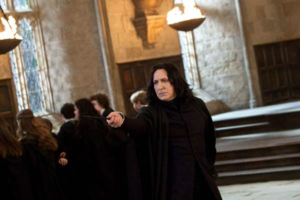 Professor Severus Snape (Alan Rickman) appears...