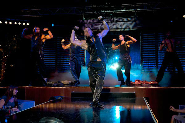 Kevin Nash, Matt Bomer, Channing Taum, Adam Rodriguez and Joe Manganiello appear in a still from Warner Bros. Pictures' dramatic comedy 'Magic Mike,' which is slated for release on June 29, 2012.
