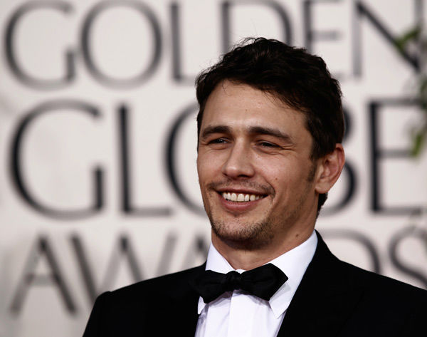 Actor James Franco arrives at the Golden Globe...