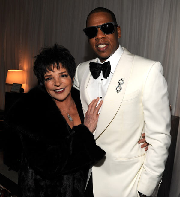 Liza Minnelli and Jay-Z backstage at Carnegie...