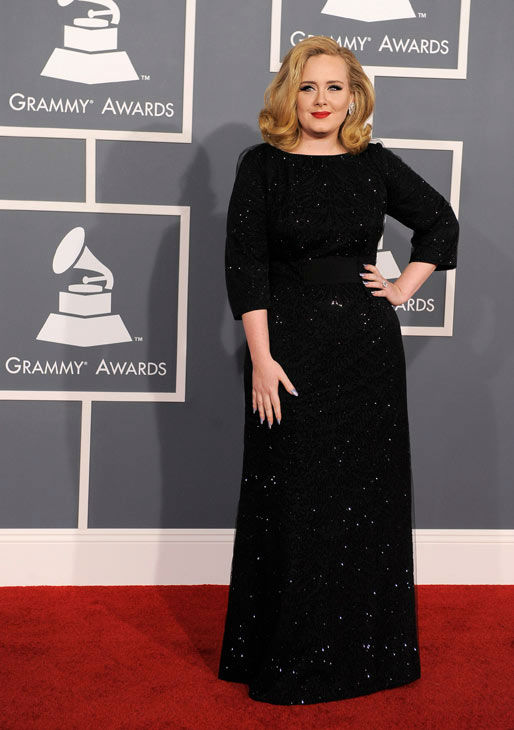Adele arrives at the 54th annual Grammy Awards on Sunday, Feb. 12 ...