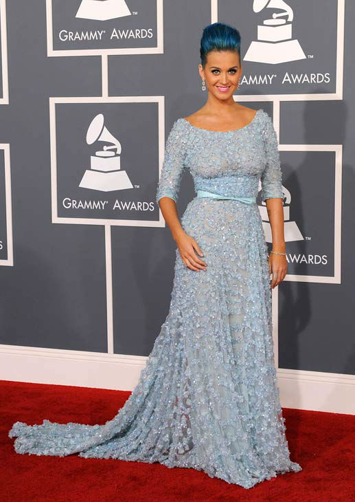 Katy Perry arrives at the 54th annual Grammy Awards on Sunday, Feb. 12 ...