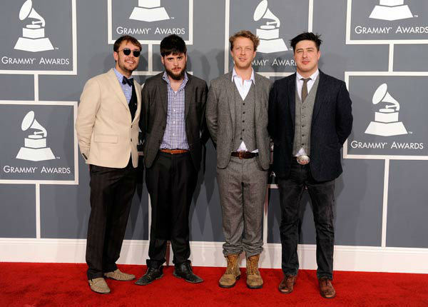 The band Mumford and Sons arrives at the 54th...