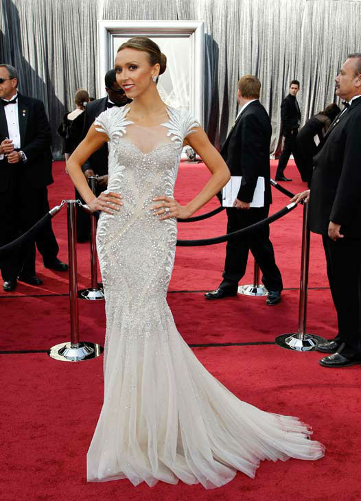 Giuliana Rancic arrives before the 84th Academy Awards on Sunday, Feb. 26, 2012, in the Hollywood section of Los Angeles.