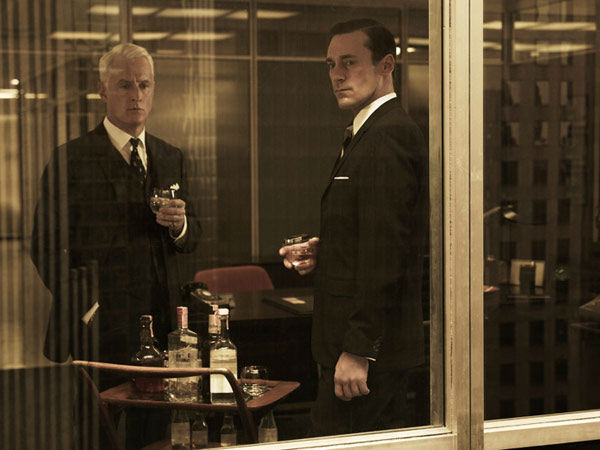 John Slattery (Roger Sterling) and Jon Hamm (Don...