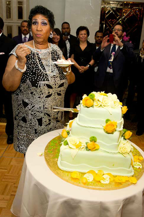 Aretha Franklin attends her seventieth birthday...