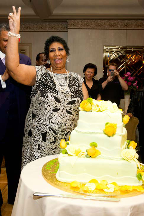 Aretha Franklin attends her seventieth birthday...