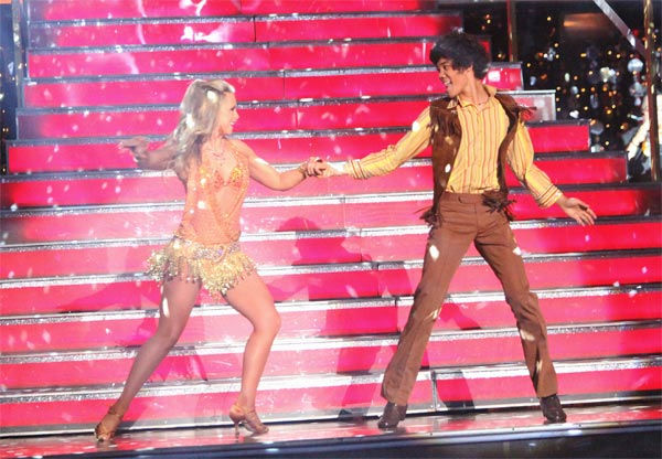 Disney Channel star Roshon Fegan and his partner Chelsie Hightower received 25 out of 30 points from the judges for their Samba on week three of 'Dancing With The Stars,' which aired on April 2, 2012.