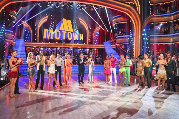 The remaining eight couple, along with hosts Tom...