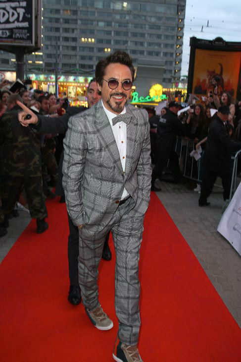 Robert Downey Jr.  attends the Russian Premiere of 'Marvel's The Avengers' held at Oktyabr cinema on April 17, 2012 in Moscow, Russia.