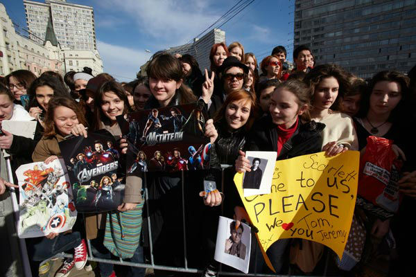 Fans at the Russian Premiere of 'Marvel's The...