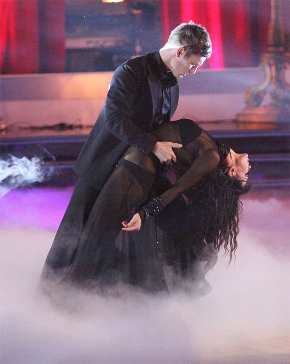 Professional dancers Tristan MacManus and Karina...