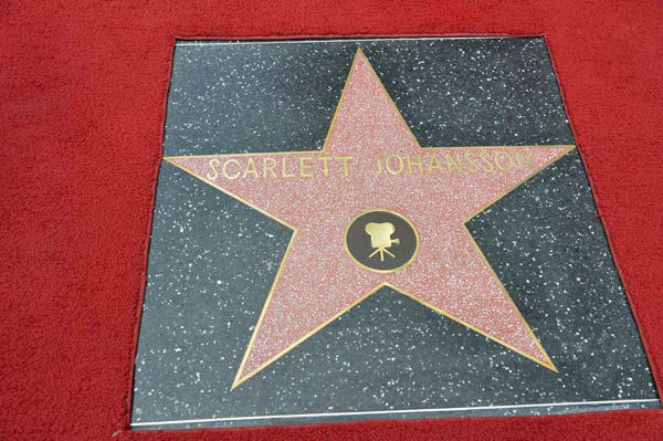 Scarlett Johansson is honored on the Hollywood Walk of Fame on May 2, 2012 in Hollywood, California.
