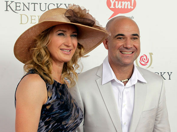 Former tennis players Steffi Graf and her...