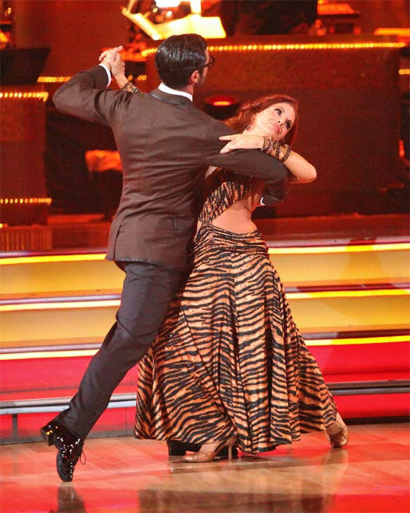 Actress Melissa Gilbert and her partner Maksim Chmerkovskiy received 24 out of 30 points from the judges for their Fox Trot on week eight of 'Dancing With The Stars,' which aired on Monday, May 7, 2012.