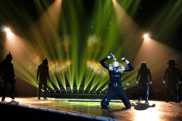 Madonna appears in a photo from a rehearsal for...