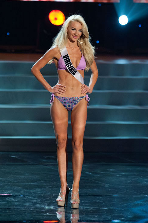 Miss Virginia poses in a bikini during the Miss...